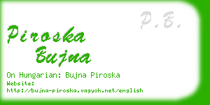 piroska bujna business card